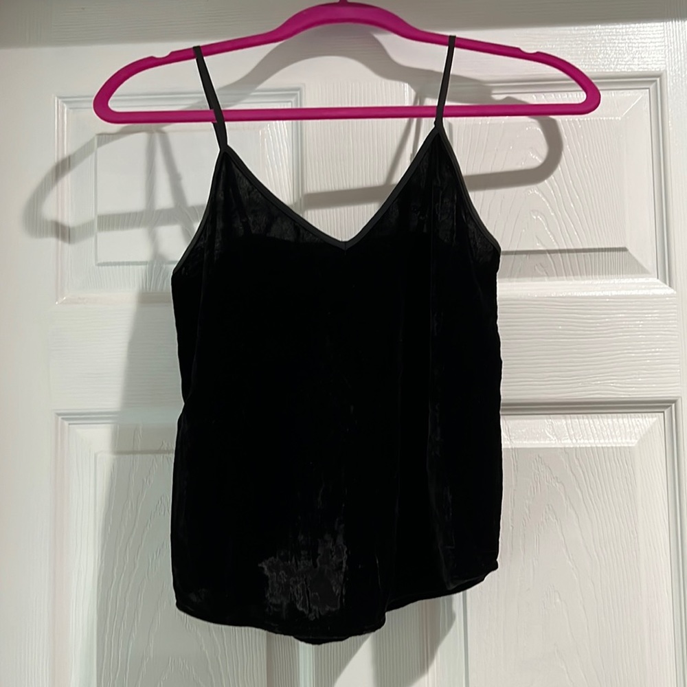 Aritzia black velvet v-neck camisole